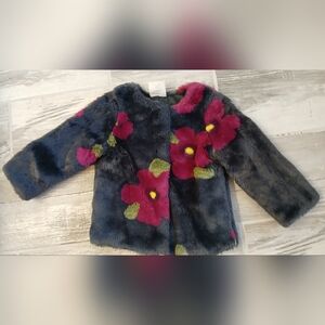 Genuine Kids from OshKosh Faux Fur Floral Jacket – Size 2T